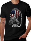 Until Valhalla American Flag Skull T-Shirt