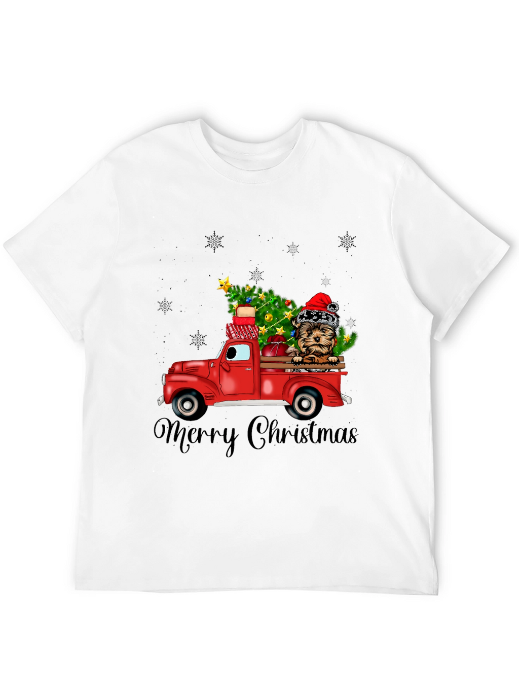 Festive Dog Christmas Truck Graphic Tee