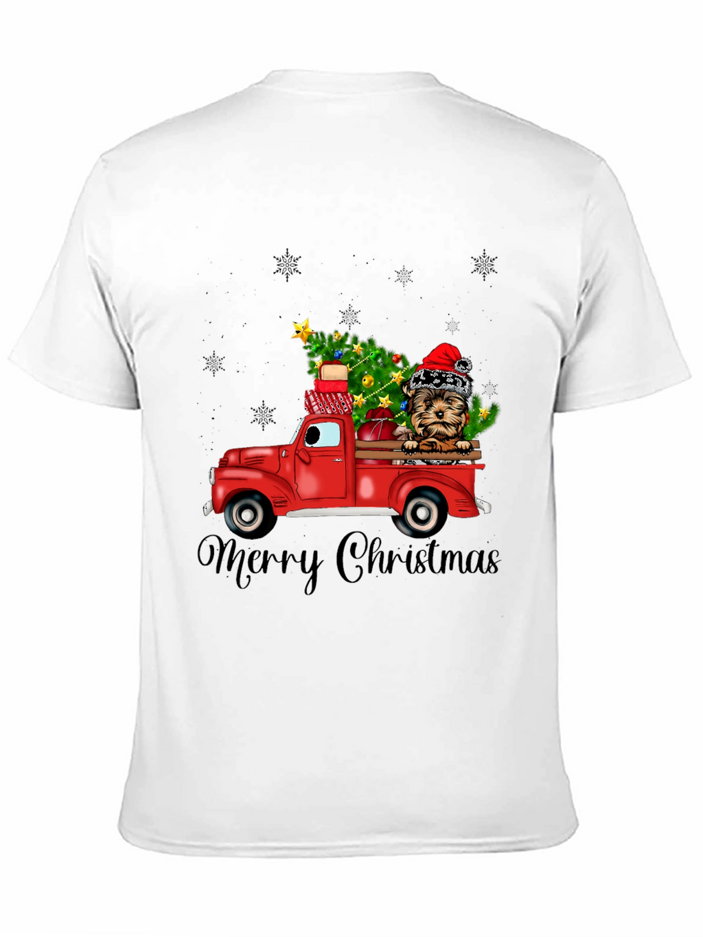 Festive Dog Christmas Truck Graphic Tee