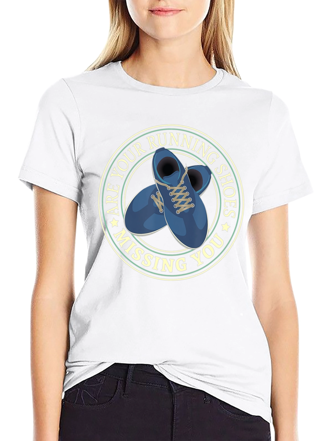 Running Shoes Missing You Black T-Shirt