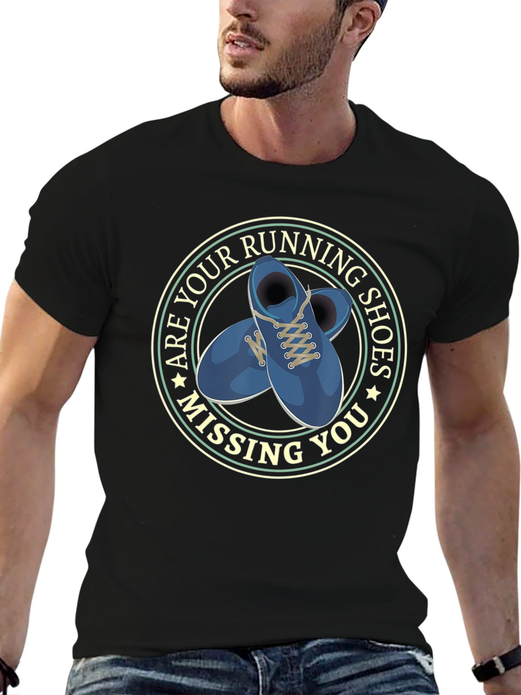 Running Shoes Missing You Black T-Shirt