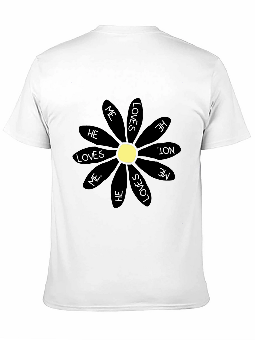 He Loves Me T-Shirt - Black Daisy Graphic Tee
