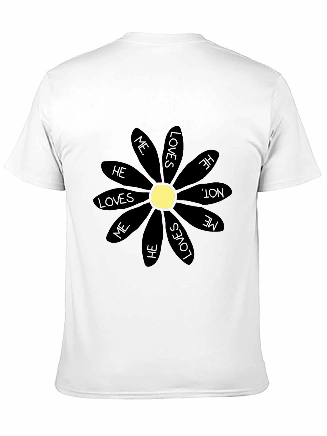 He Loves Me T-Shirt - Black Daisy Graphic Tee