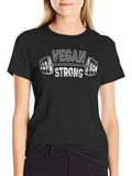 Vegan Strong Black T-Shirt | Weightlifting Design