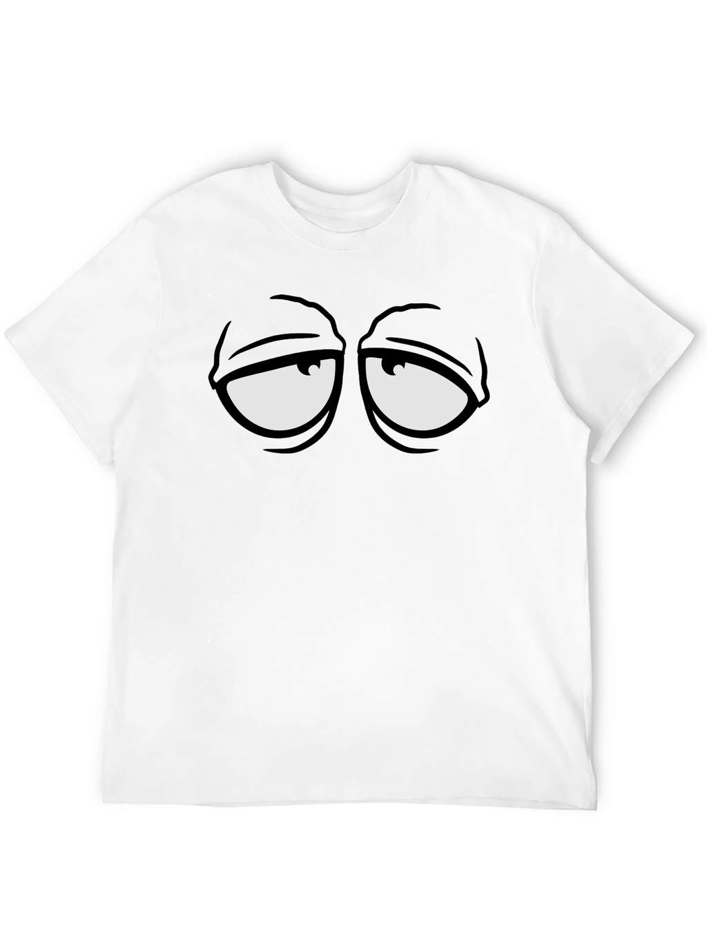 Funny Cartoon Eye Black Graphic Tee
