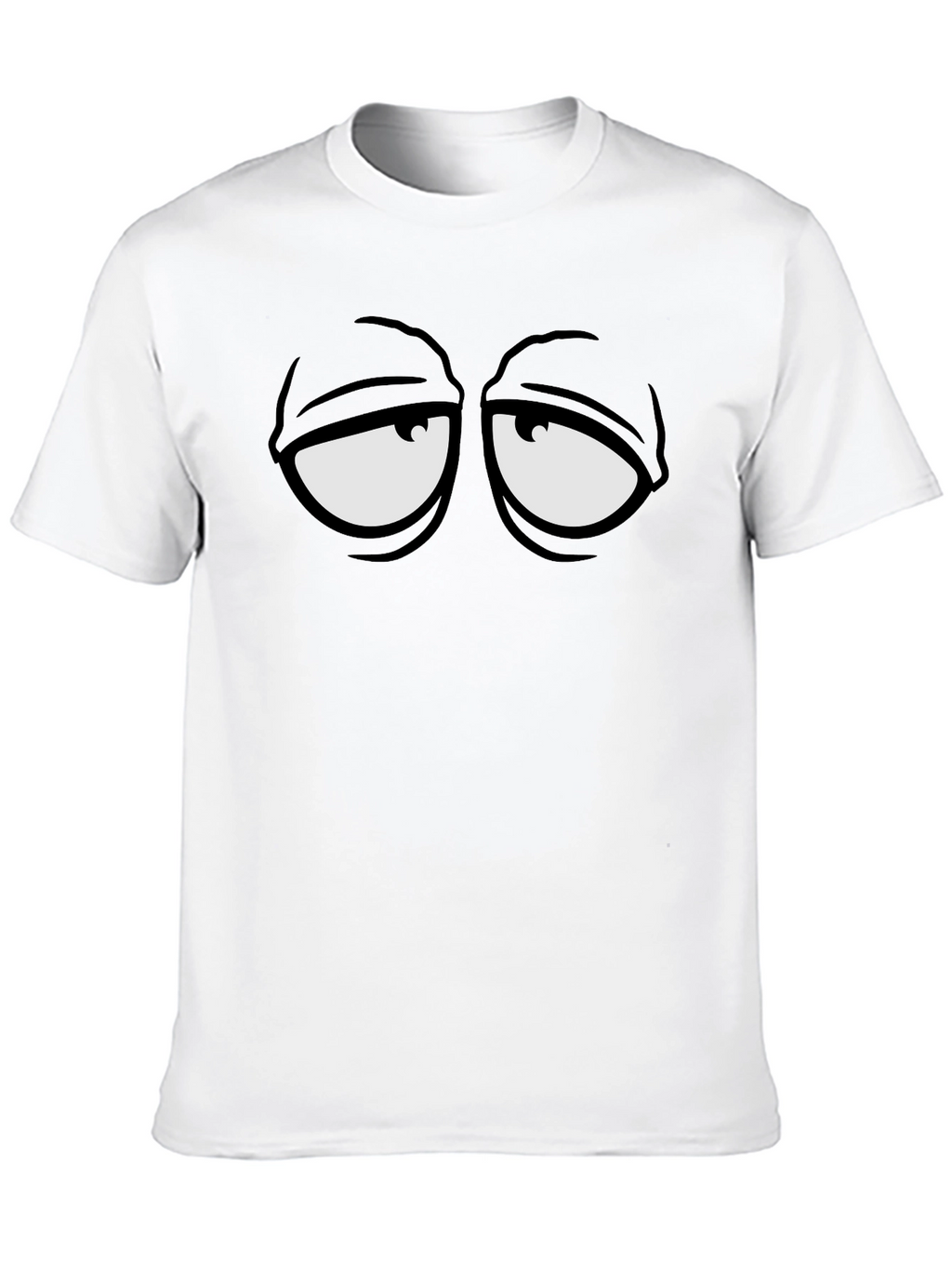 Funny Cartoon Eye Black Graphic Tee