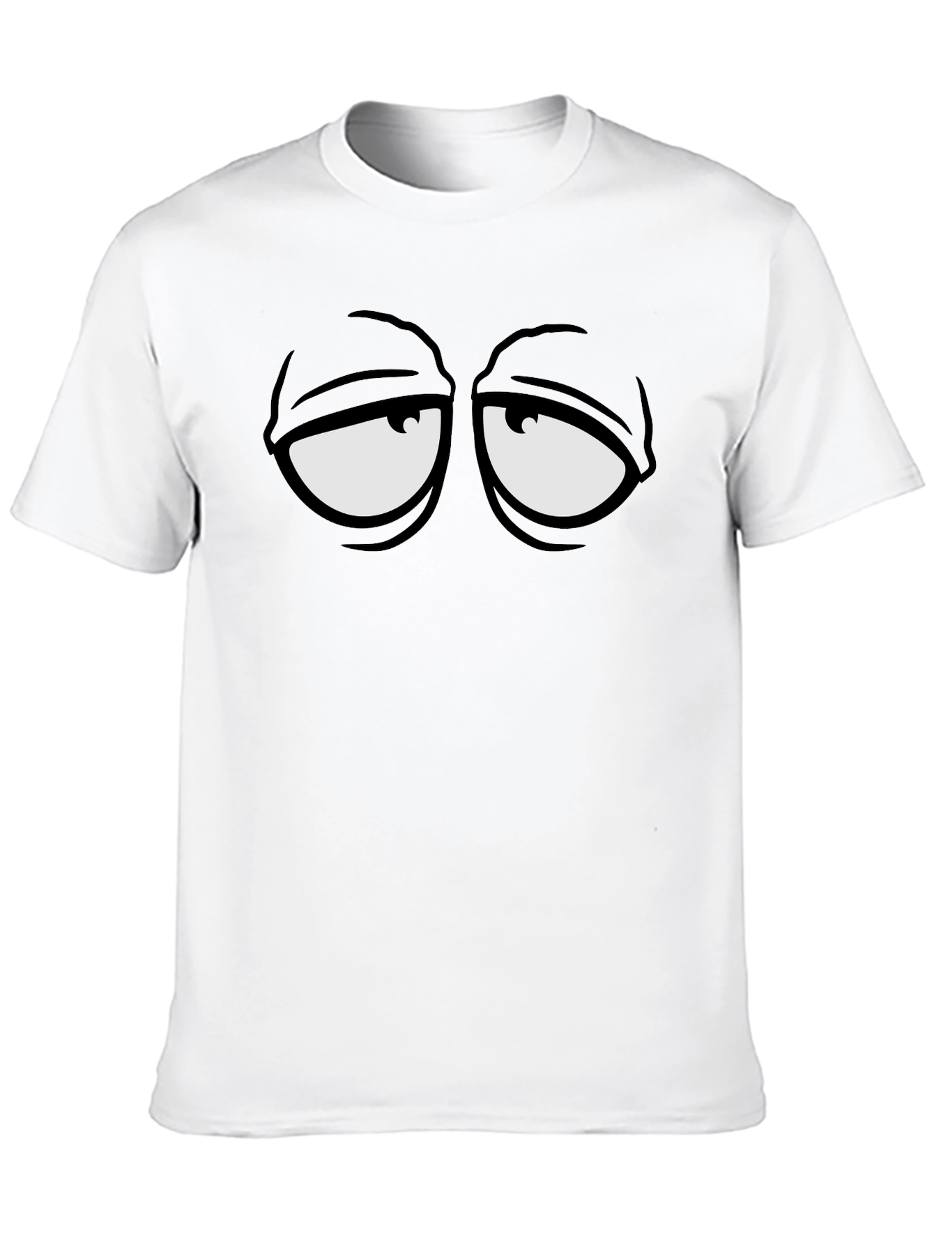 Funny Cartoon Eye Black Graphic Tee