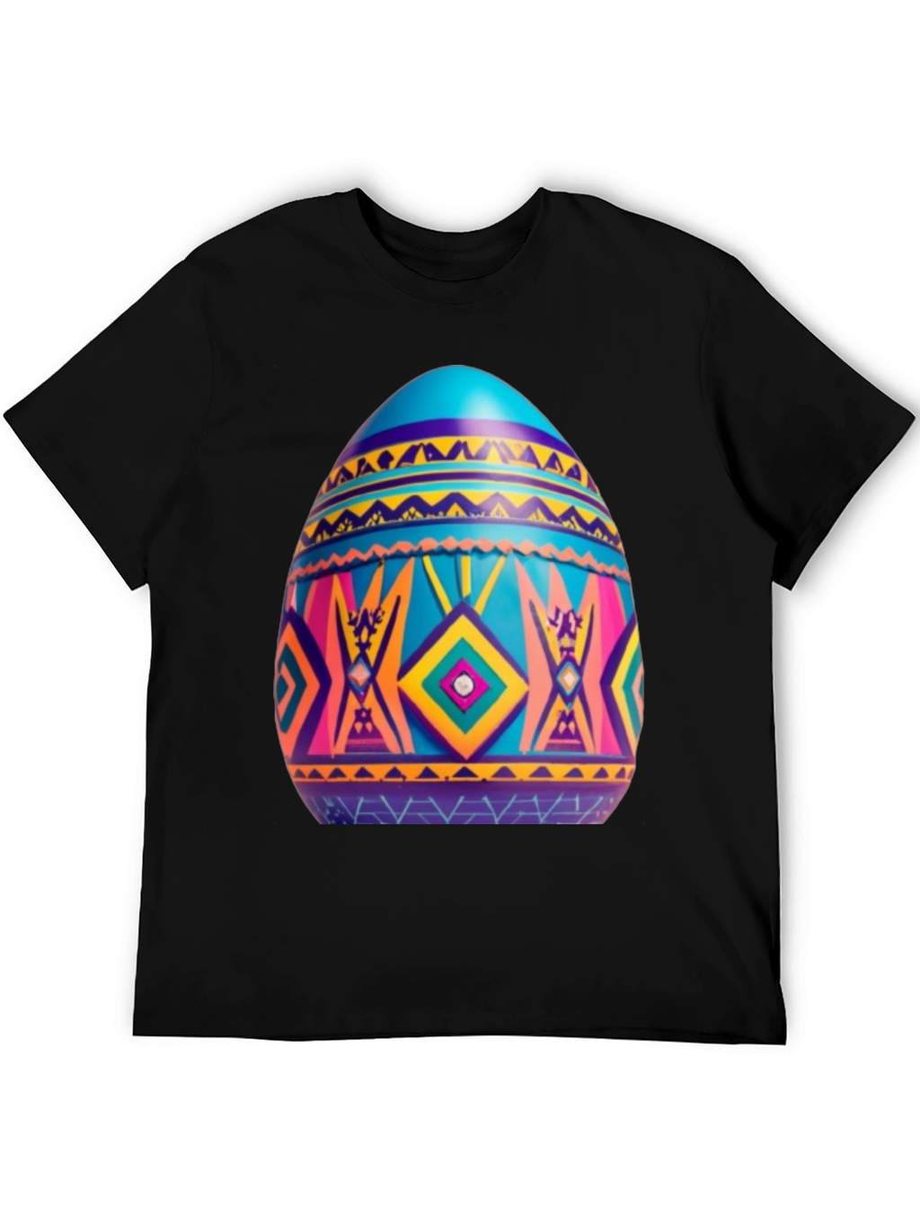 Festive Easter Egg Graphic Tee - Black