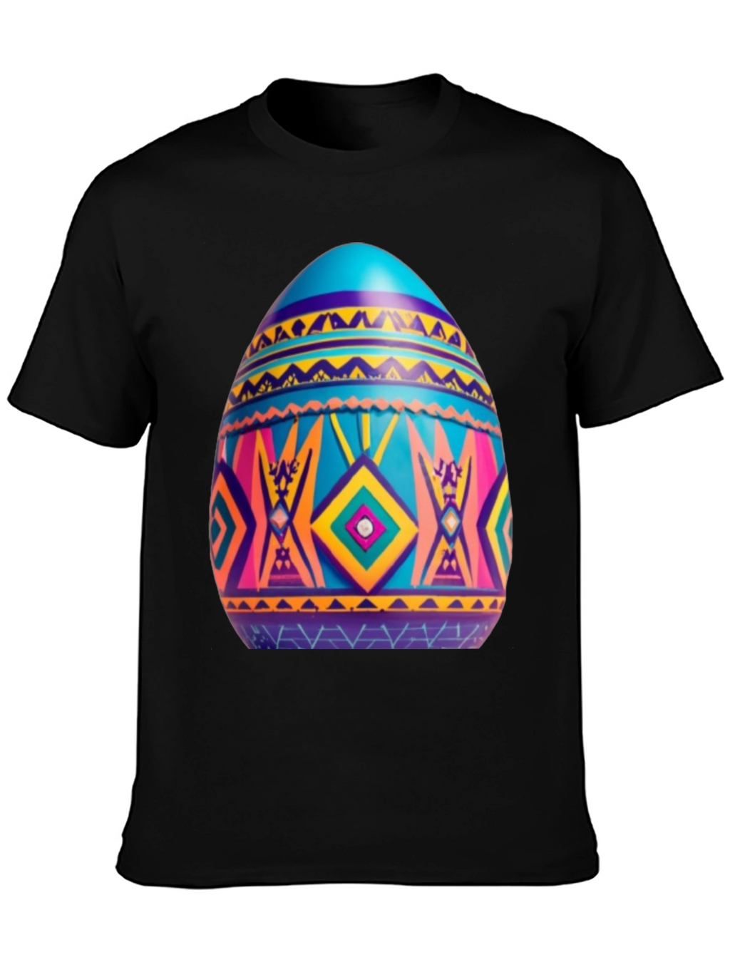 Festive Easter Egg Graphic Tee - Black