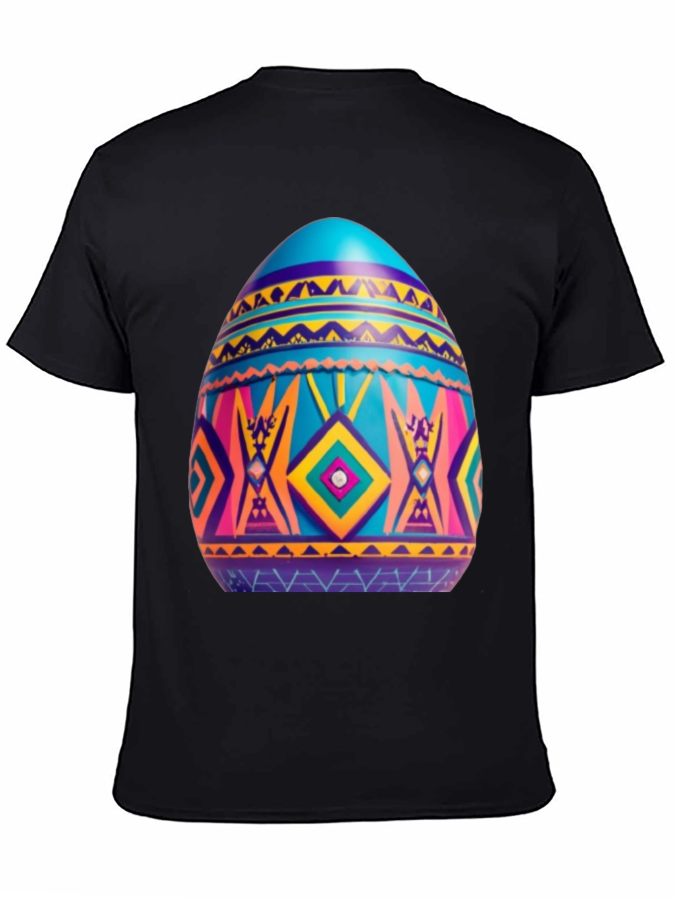 Festive Easter Egg Graphic Tee - Black