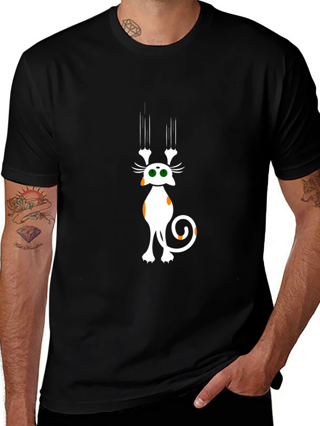 Cat Scratch T-Shirt - Funny Graphic Tee