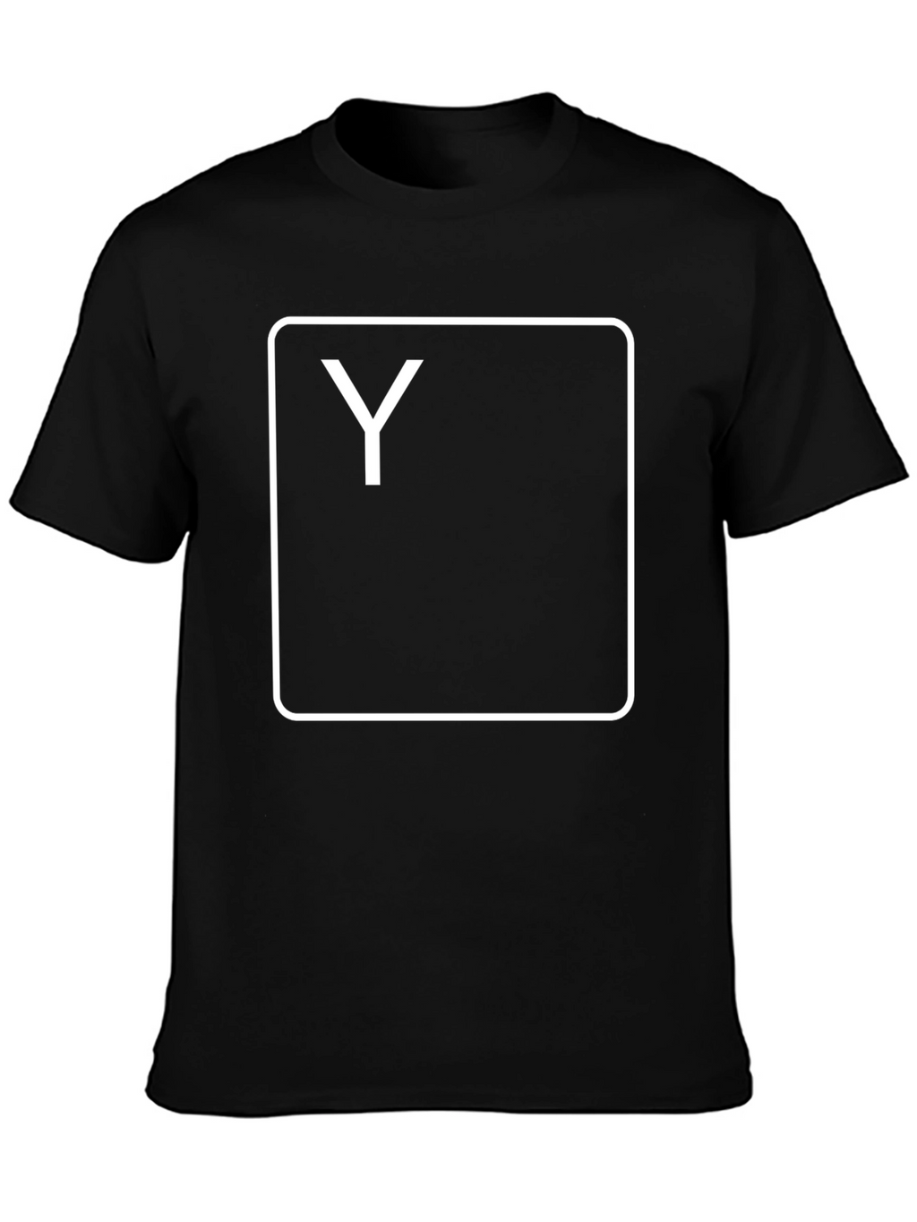 Black T-Shirt with White Y Key Design