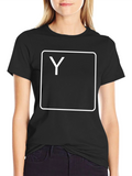Black T-Shirt with White Y Key Design
