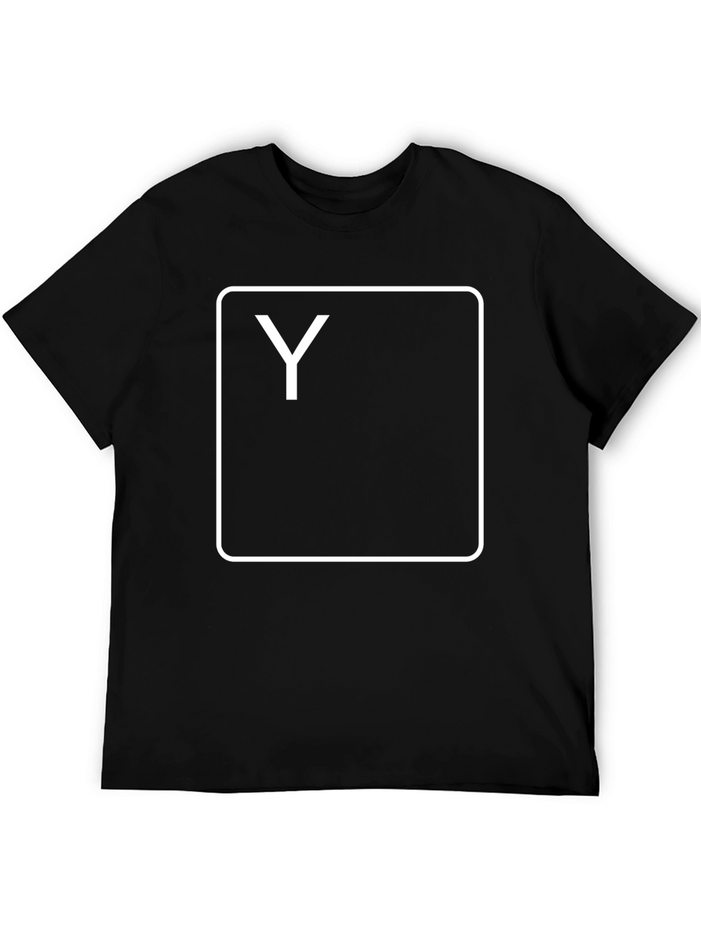 Black T-Shirt with White Y Key Design