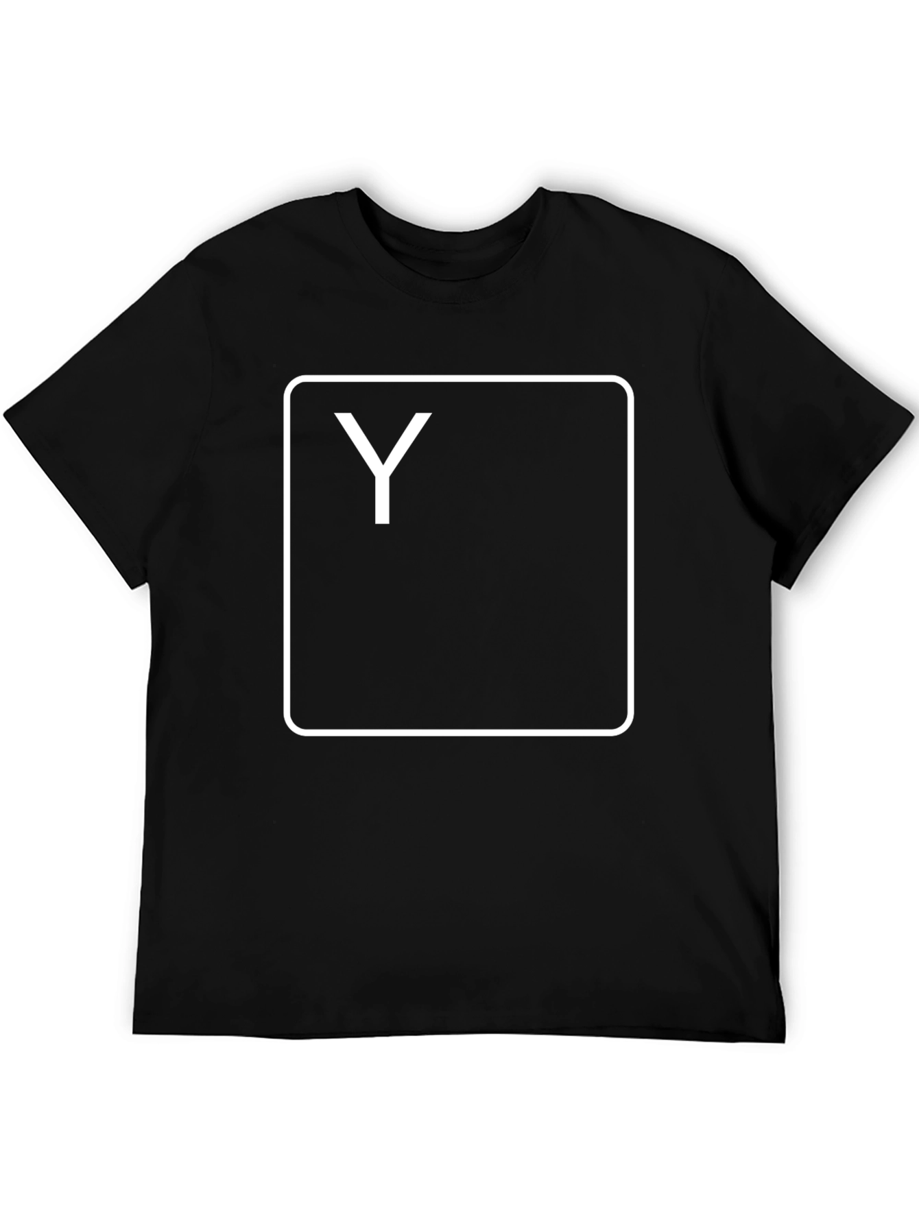 Black T-Shirt with White Y Key Design