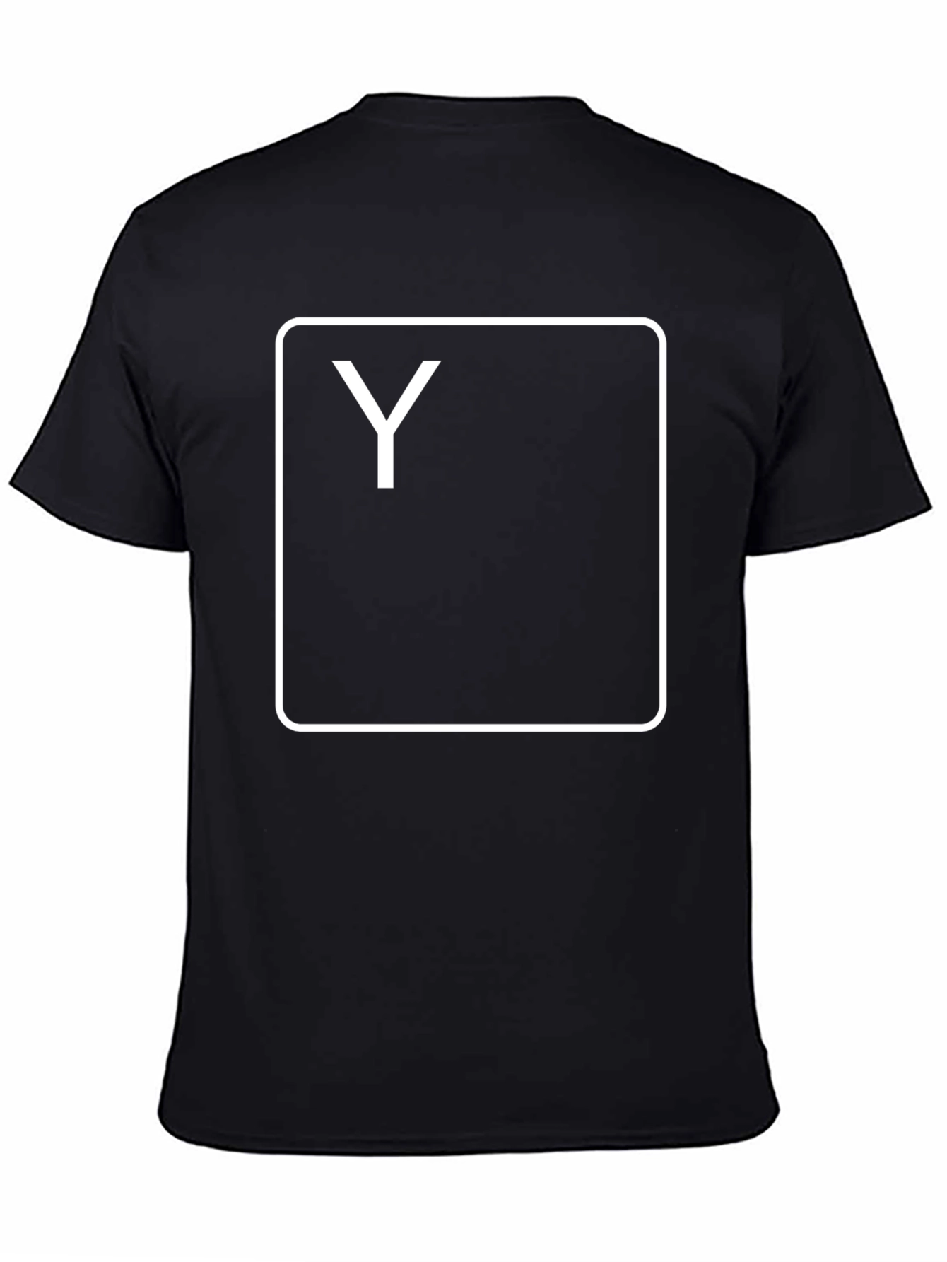 Black T-Shirt with White Y Key Design