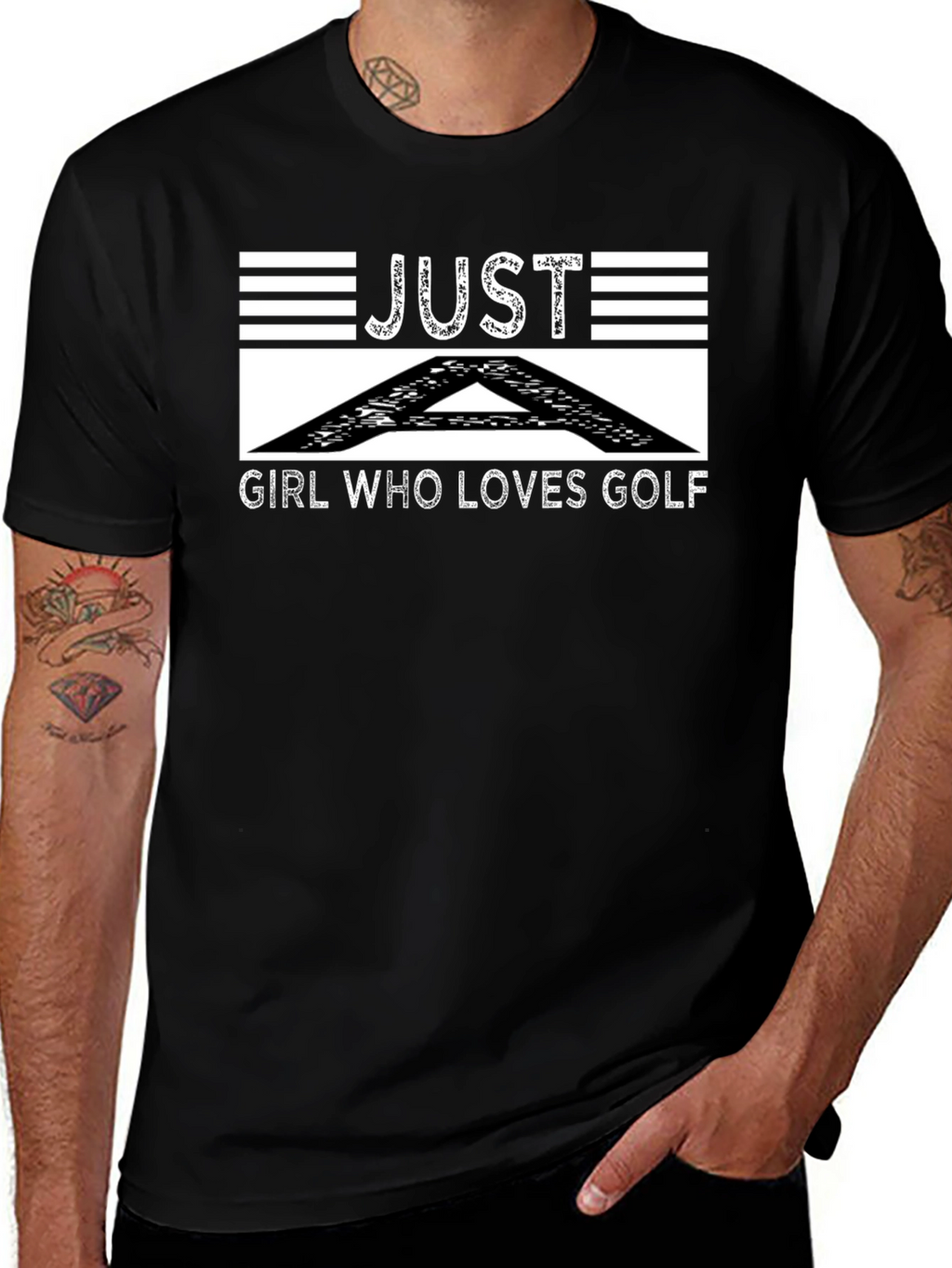 Just A Girl Who Loves Golf Black T-Shirt