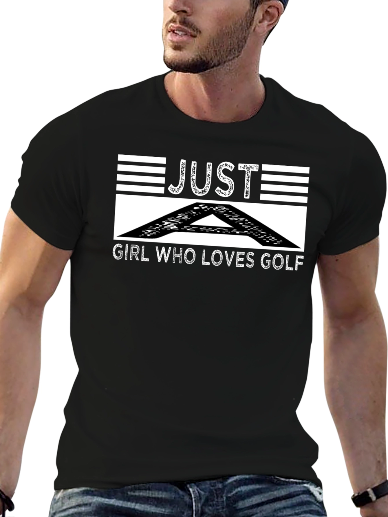 Just A Girl Who Loves Golf Black T-Shirt