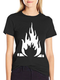 Campfire Graphic Tee - Black Cotton Blend
