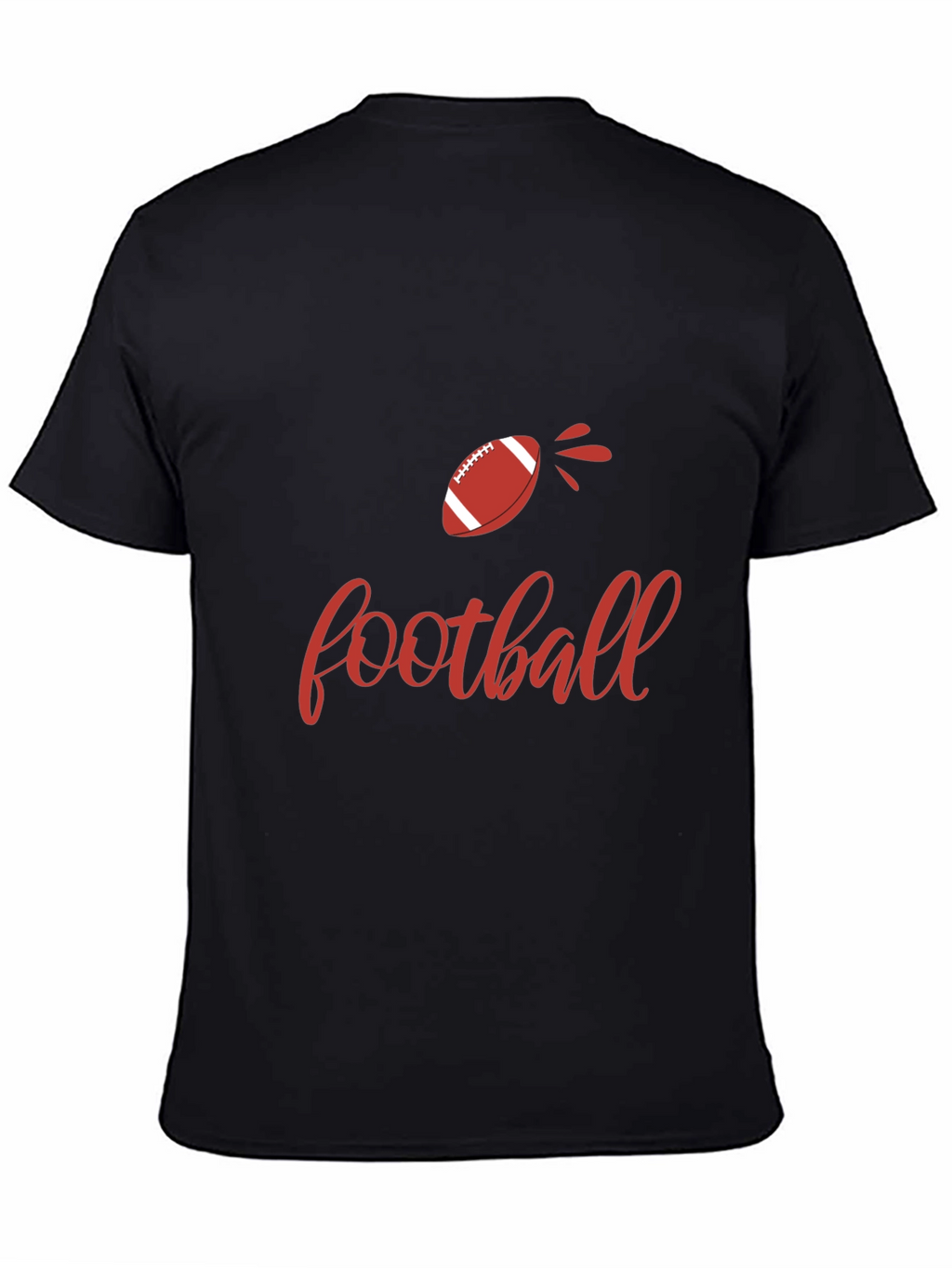 Football Graphic Tee - Black Cotton T-Shirt