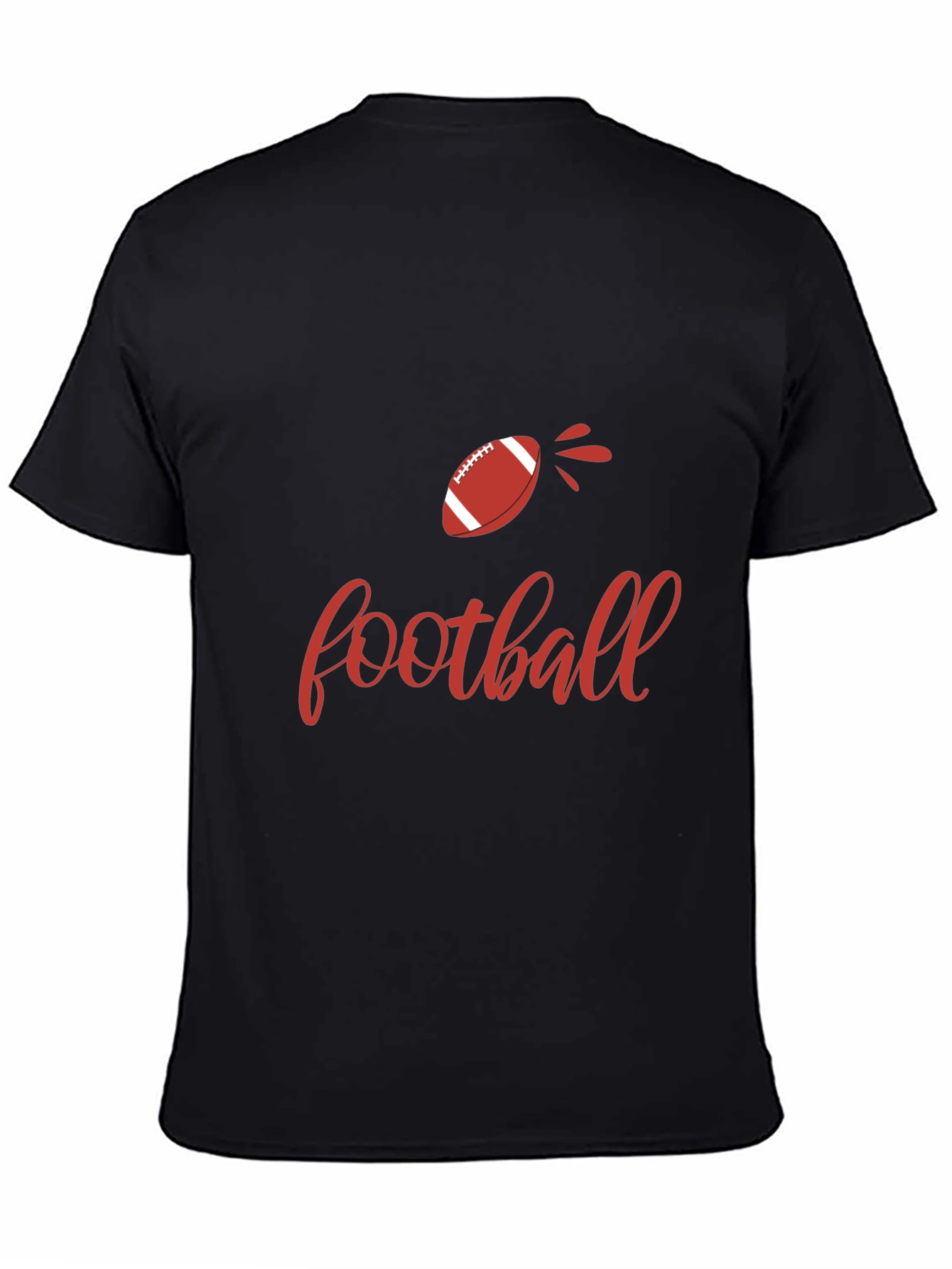Football Graphic Tee - Black Cotton T-Shirt