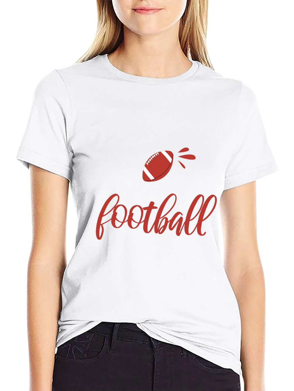Football Graphic Tee - Black Cotton T-Shirt