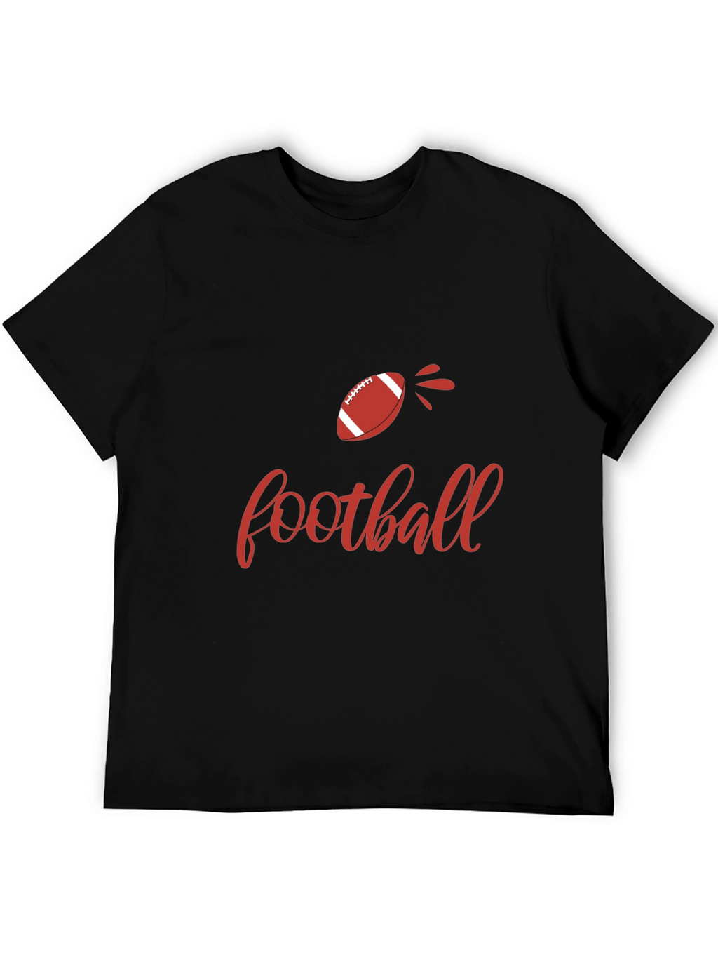 Football Graphic Tee - Black Cotton T-Shirt