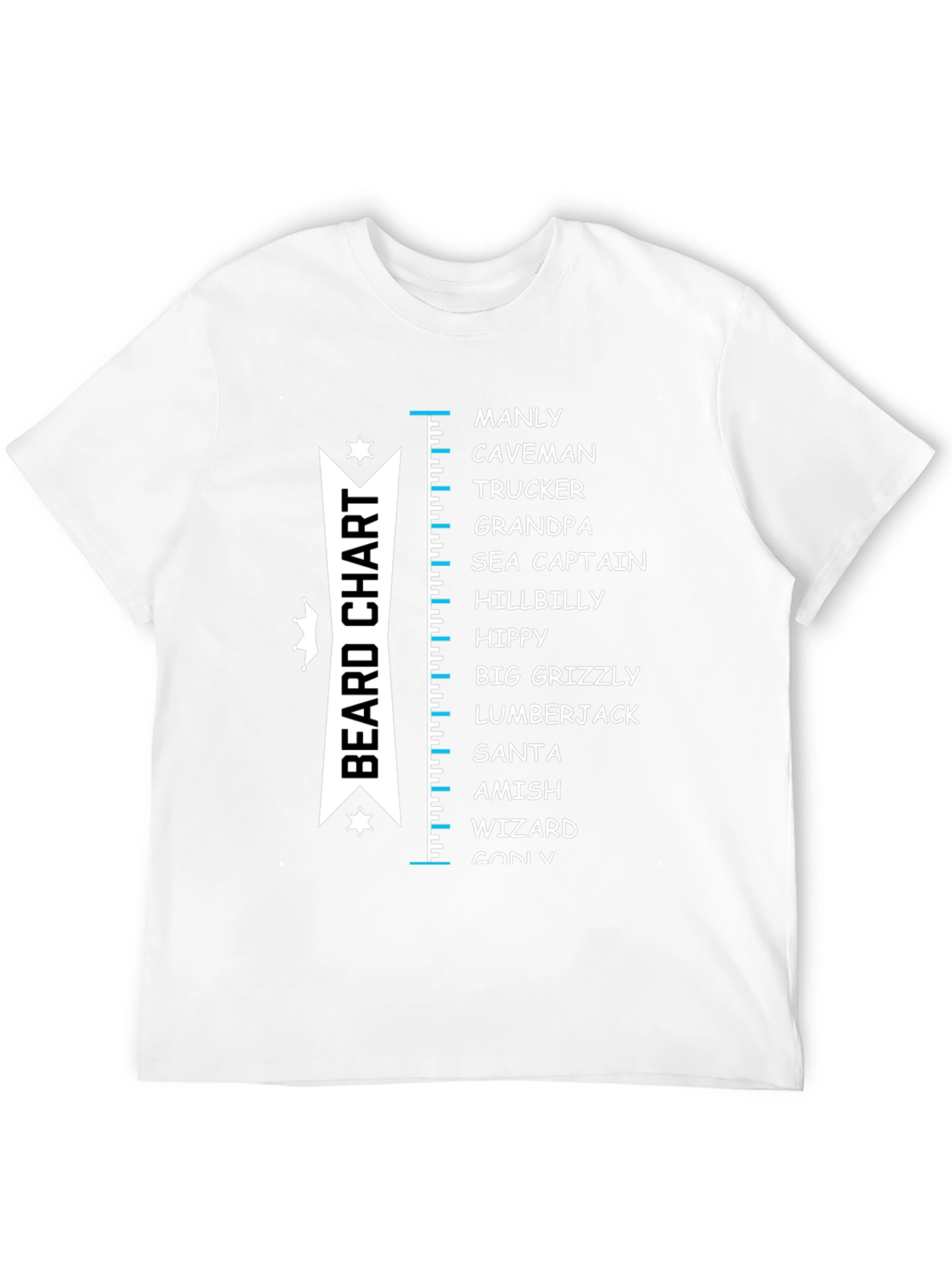 Beard Chart T-Shirt - Manly Funny Tee