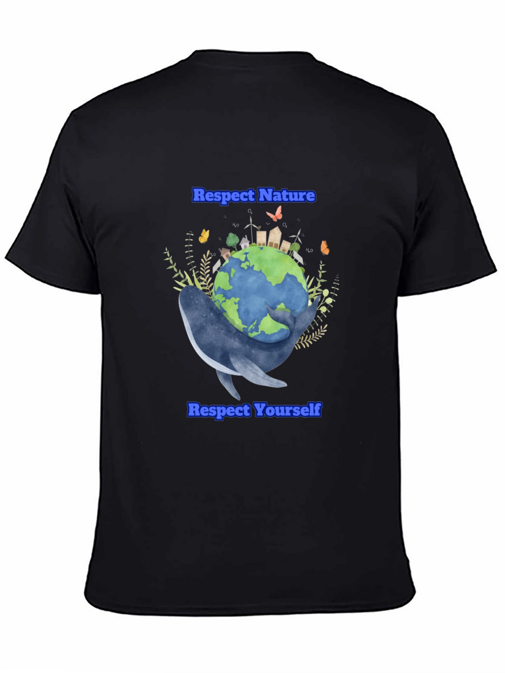 Respect Nature T-Shirt - Earth & Whale Graphic Tee