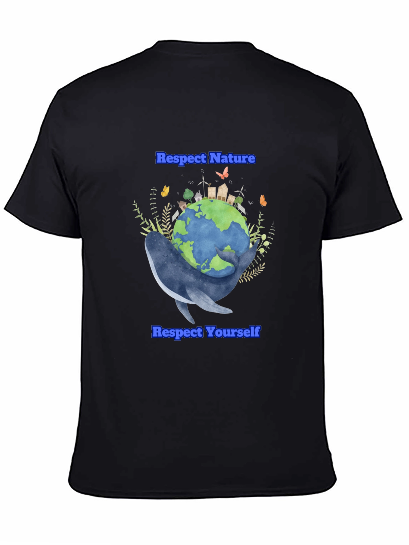 Respect Nature T-Shirt - Earth & Whale Graphic Tee