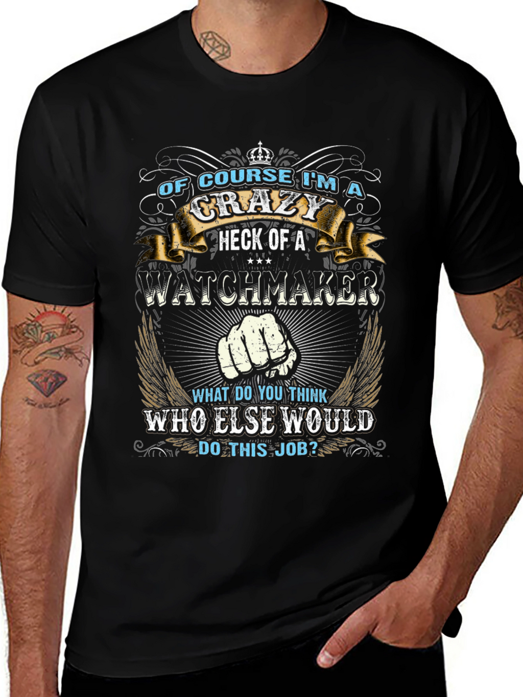 Crazy Watchmaker Graphic Tee - Black