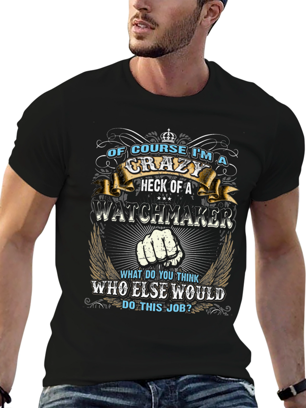 Crazy Watchmaker Graphic Tee - Black