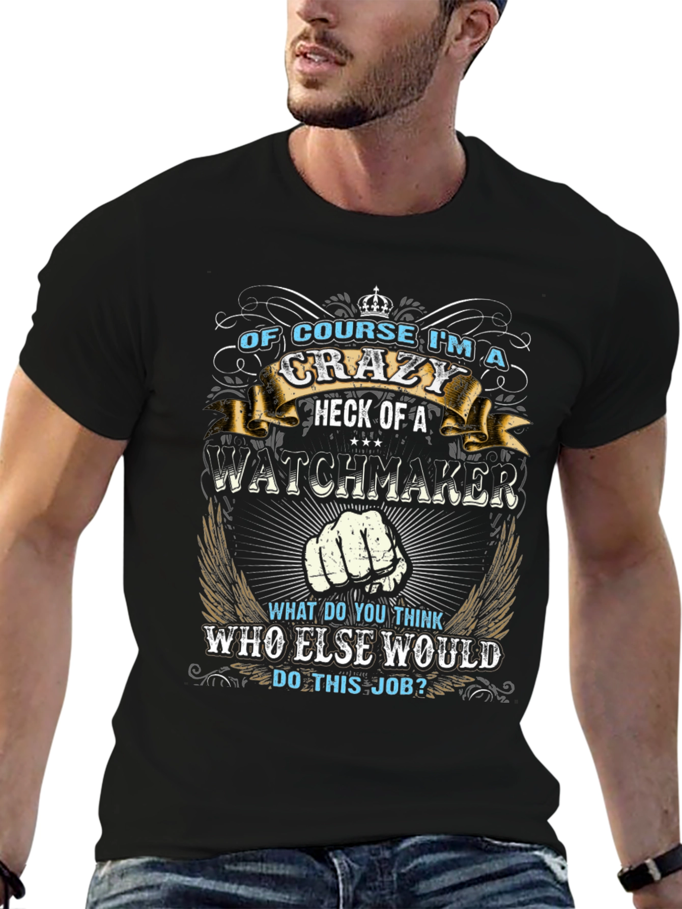Crazy Watchmaker Graphic Tee - Black