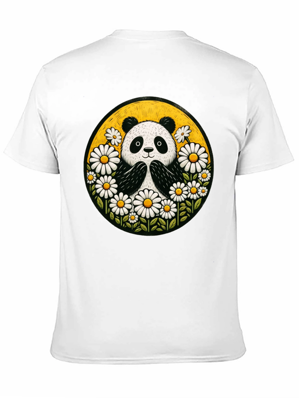 Panda Daisy Circle Graphic T-Shirt