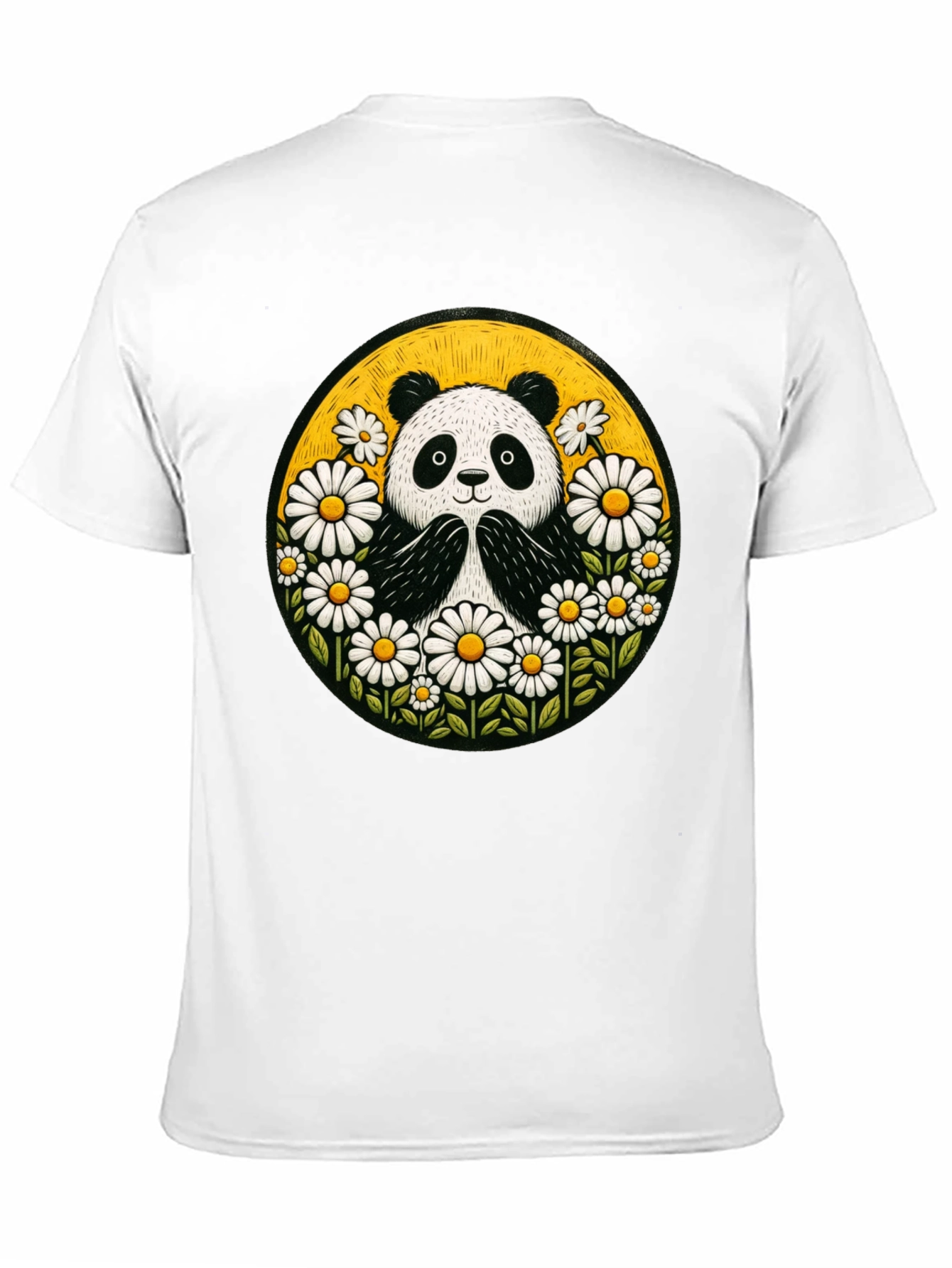 Panda Daisy Circle Graphic T-Shirt