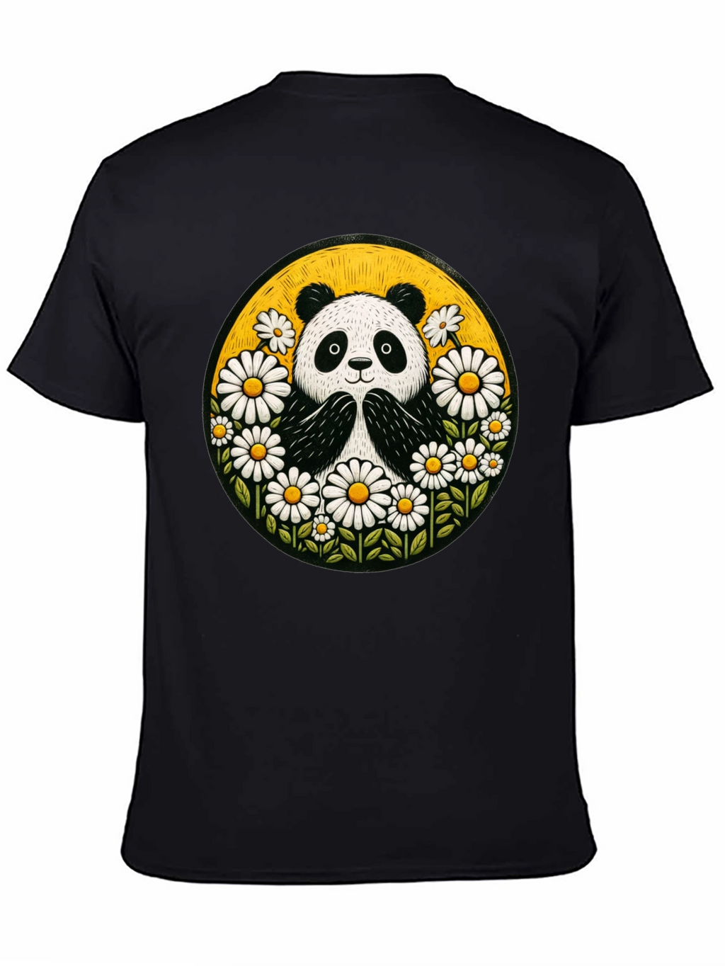 Panda Daisy Circle Graphic T-Shirt