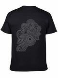 Black Tee with Elegant Mandala Style Design