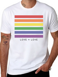 Love is Love LGBT Pride Rainbow Striped T-Shirt