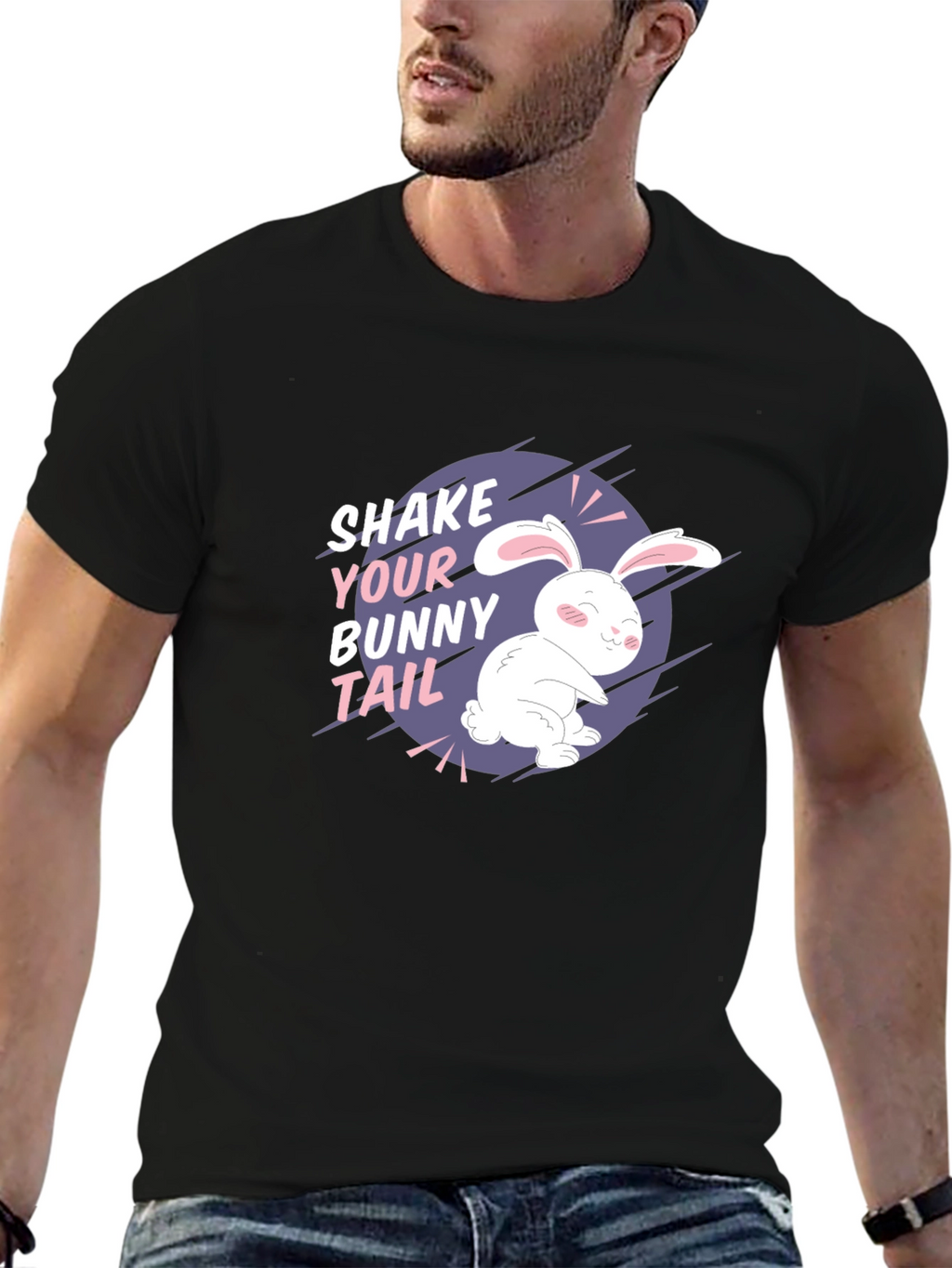 Shake Your Bunny Tail Black T-Shirt
