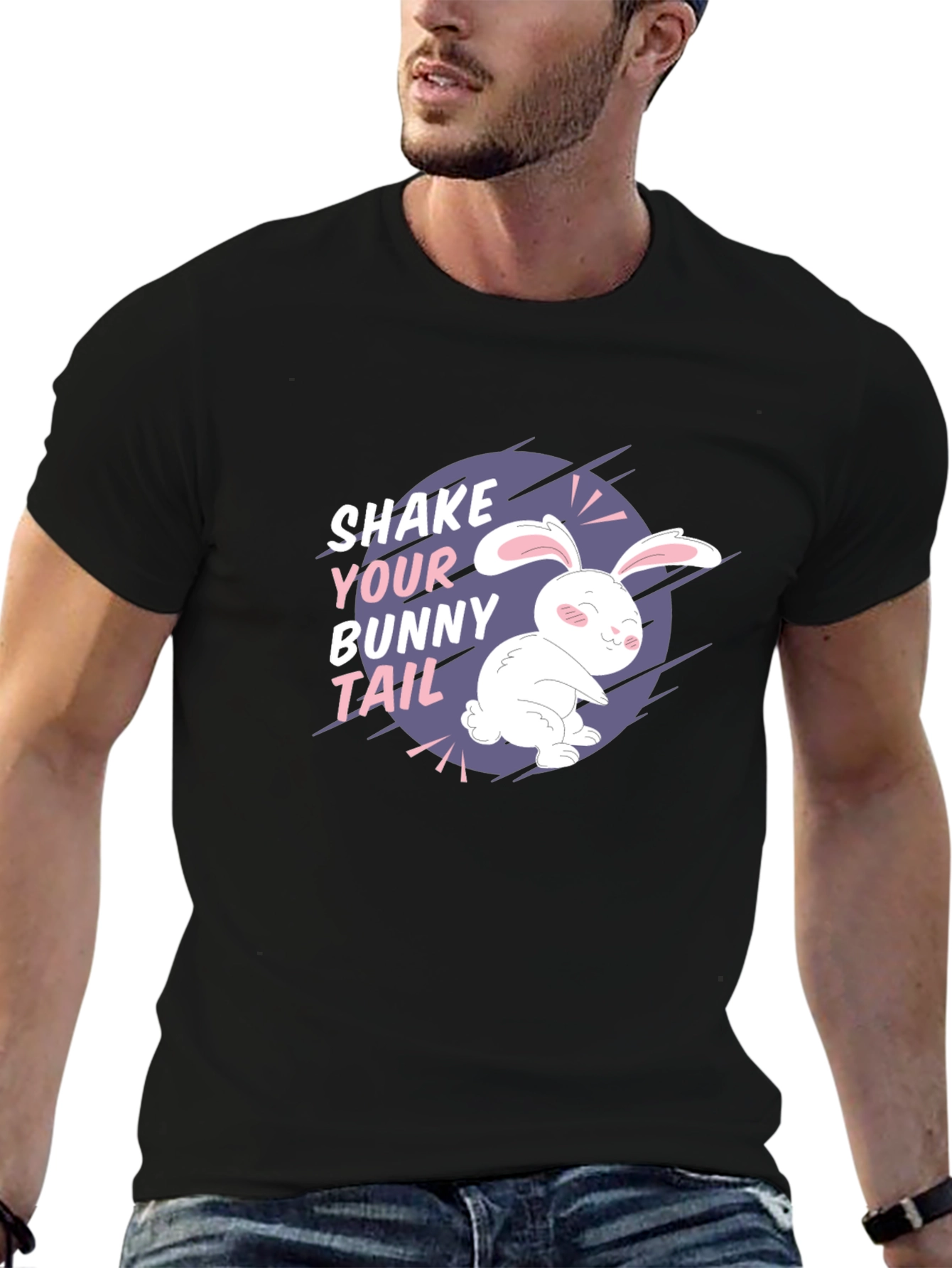 Shake Your Bunny Tail Black T-Shirt