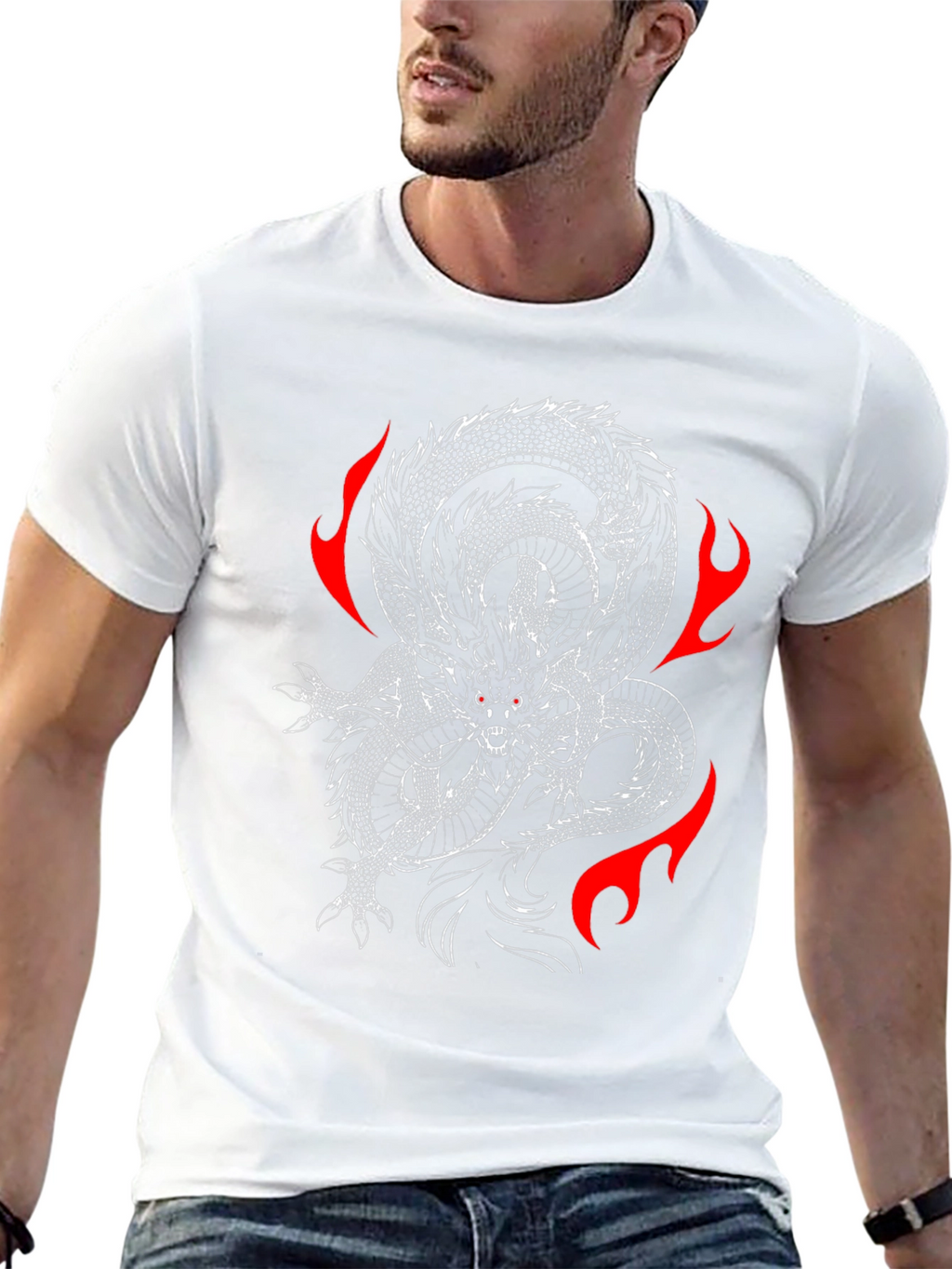 Dragon Fire Graphic T-Shirt - Black