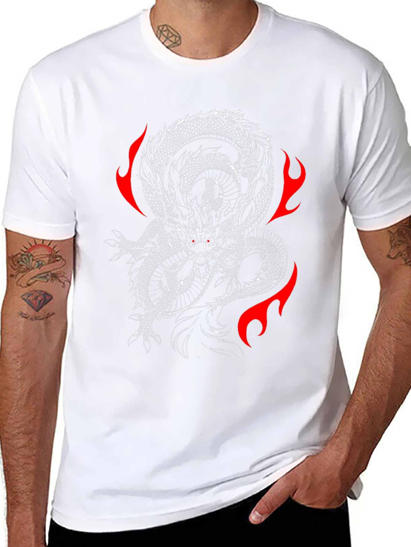 Dragon Fire Graphic T-Shirt - Black