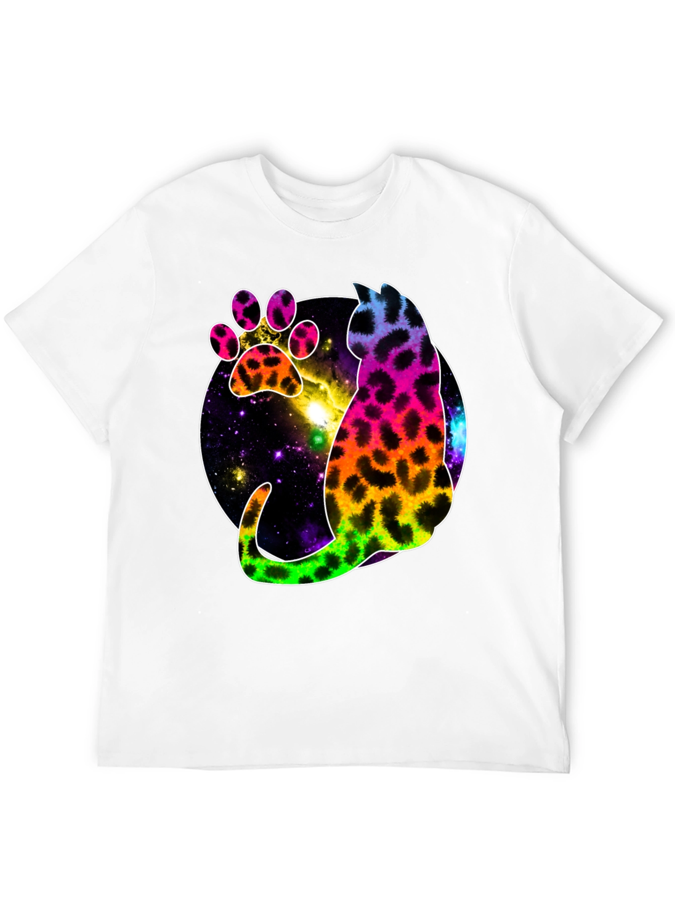 Galaxy Cat Paw Print T-Shirt - Stylish Unisex Tee