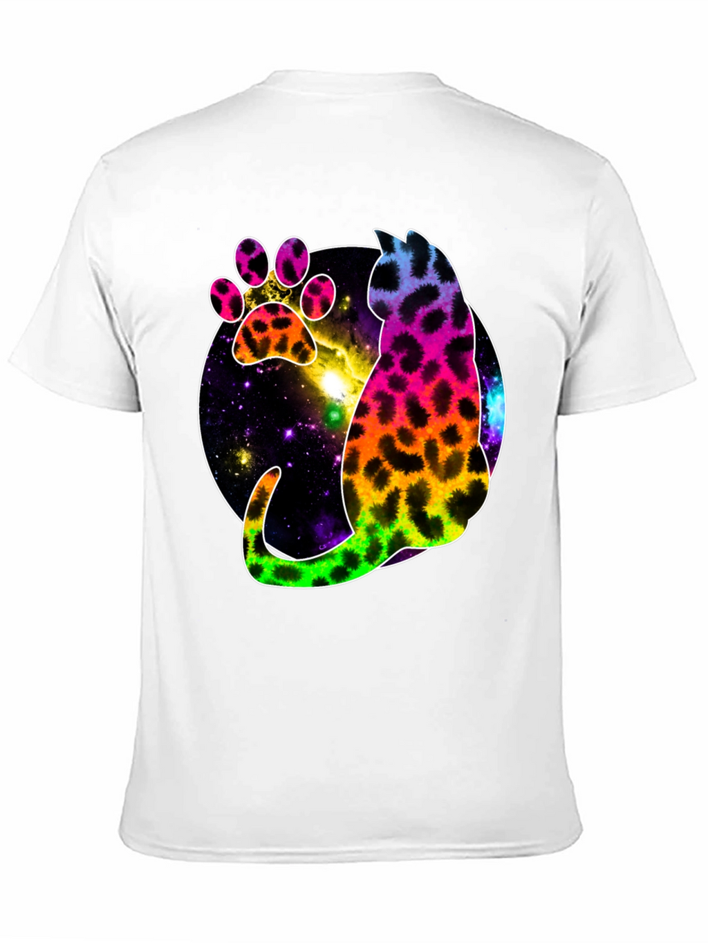 Galaxy Cat Paw Print T-Shirt - Stylish Unisex Tee