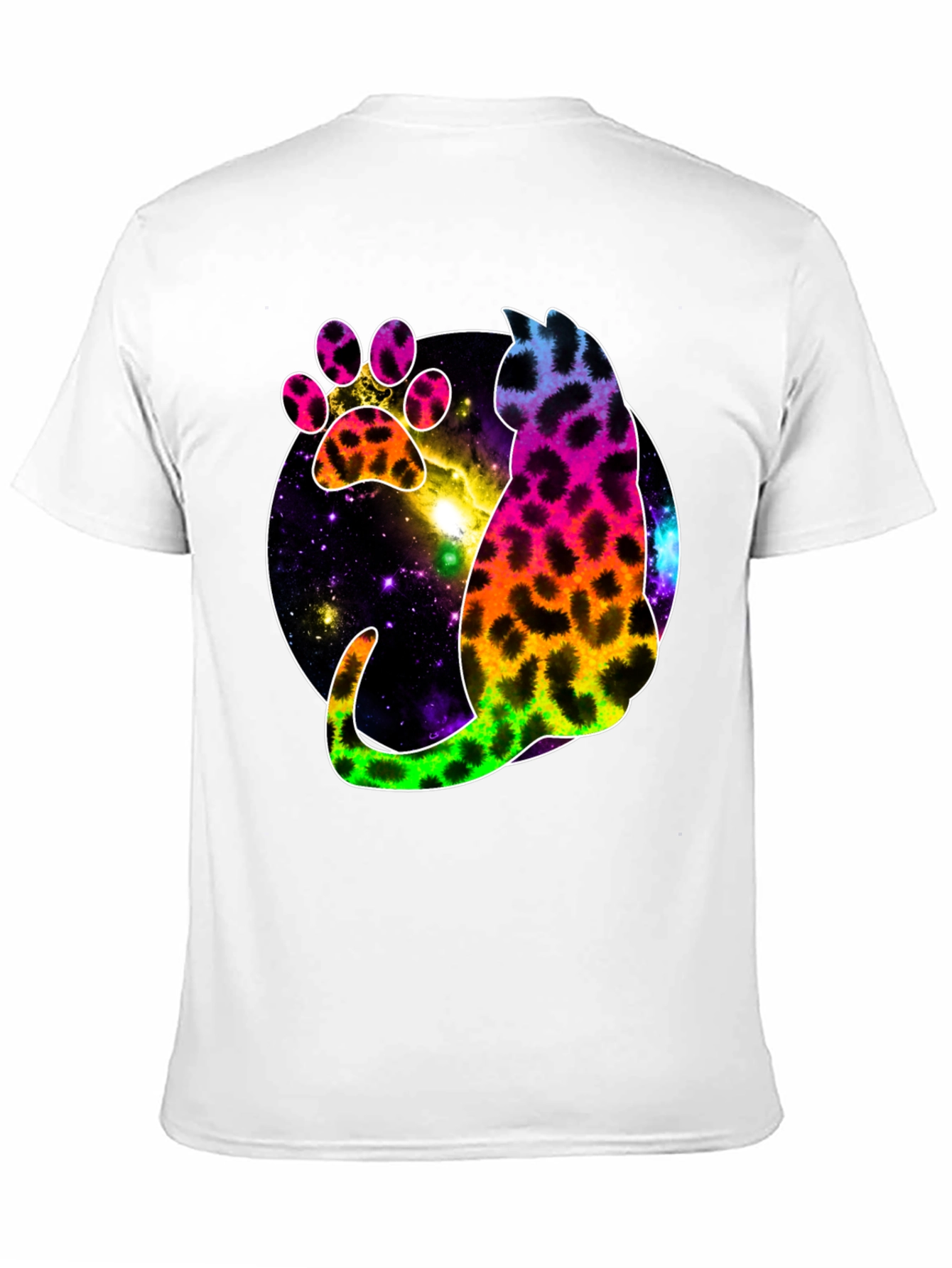 Galaxy Cat Paw Print T-Shirt - Stylish Unisex Tee