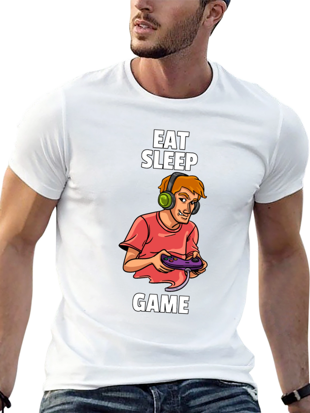 Eat Sleep Game Black T-Shirt