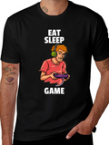Eat Sleep Game Black T-Shirt