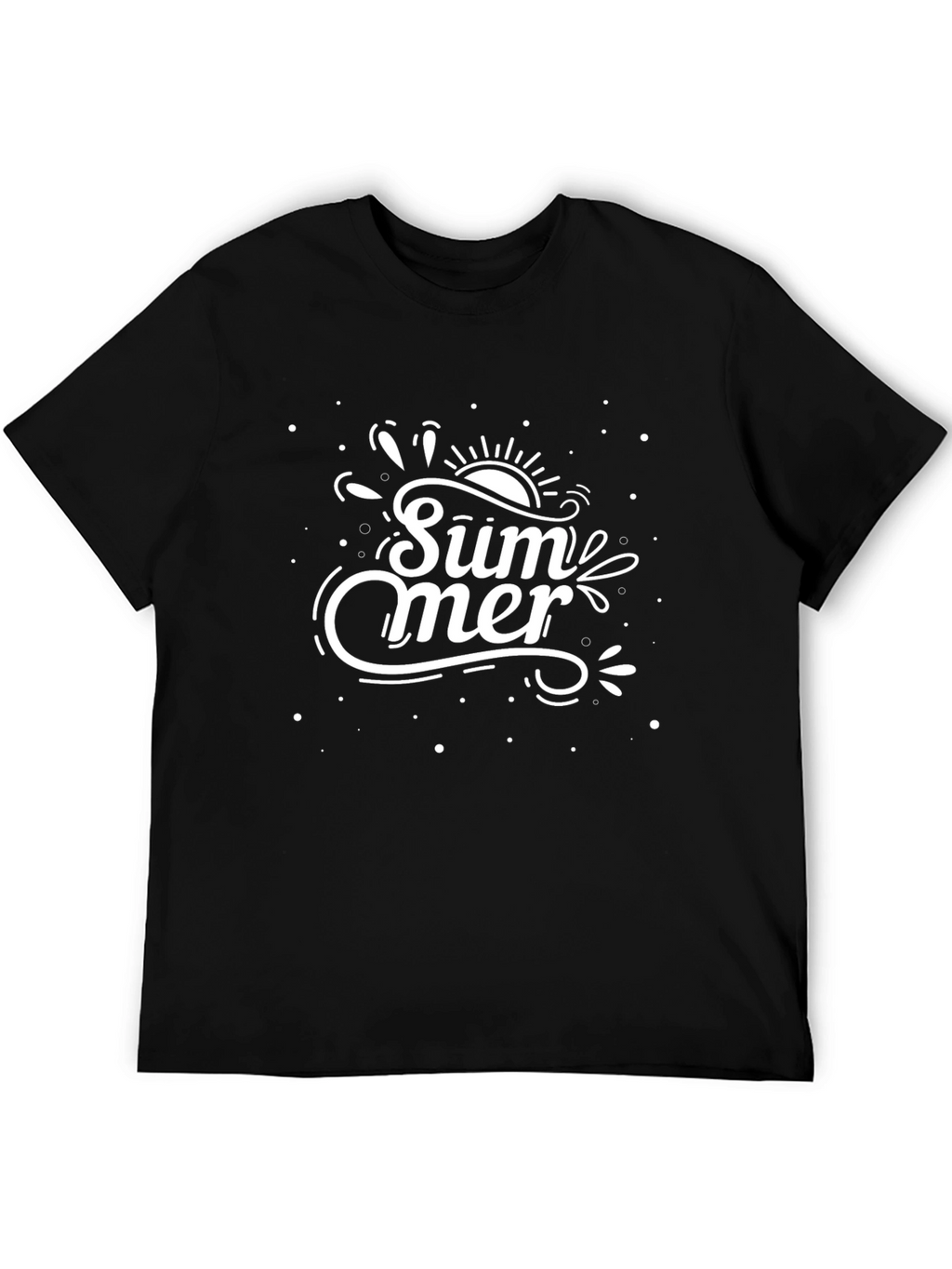 Summer Graphic Tee - Black Cotton T-Shirt