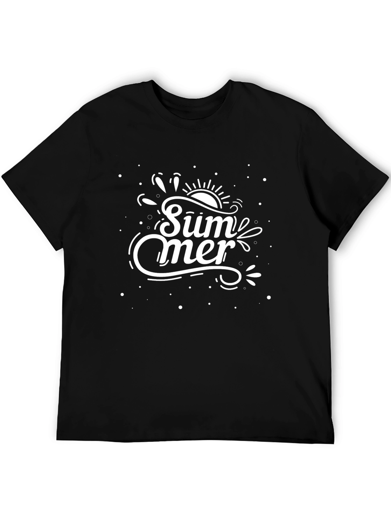 Summer Graphic Tee - Black Cotton T-Shirt