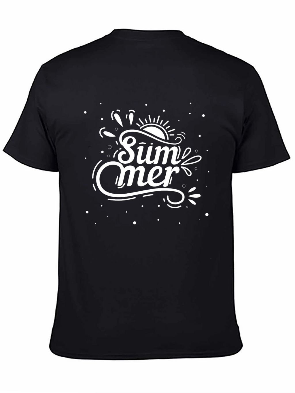 Summer Graphic Tee - Black Cotton T-Shirt